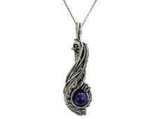 Load image into Gallery viewer, Custom Gemstone Wire-Wrapped Pendant in Sterling Silver; "Comet"