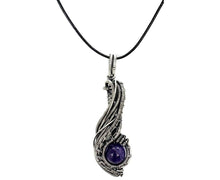 Load image into Gallery viewer, Custom Gemstone Wire-Wrapped Pendant in Sterling Silver; "Comet"