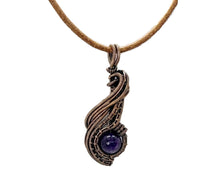 Load image into Gallery viewer, Custom Gemstone Wire-Wrapped Pendant, "Comet" Model - Bronze Necklace Jewelry