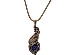 Load image into Gallery viewer, Custom Gemstone Wire-Wrapped Pendant, "Comet" Model - Bronze Necklace Jewelry