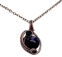 Load image into Gallery viewer, Mini Woven Circle Gemstone Pendant in Bronze with Swarovski Crystal