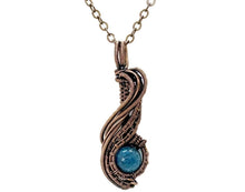 Load image into Gallery viewer, Custom Gemstone Wire-Wrapped Pendant, "Comet" Model - Bronze Necklace Jewelry