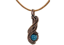 Load image into Gallery viewer, Custom Gemstone Wire-Wrapped Pendant, "Comet" Model - Bronze Necklace Jewelry