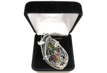 Load image into Gallery viewer, Bismuth Crystal Pendant Necklace with Herkimer Diamonds in Sterling Silver