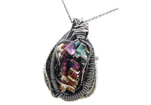Load image into Gallery viewer, Bismuth Crystal Pendant Necklace with Herkimer Diamonds in Sterling Silver
