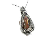 Load image into Gallery viewer, Bronze Pearl Pendant with Ethiopian Opals, Wire-Wrapped in Sterling Silver