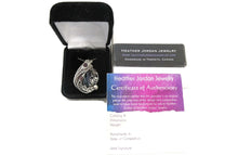 Load image into Gallery viewer, Cultured Black Freshwater Pearl Pendant with Rhodolite Garnet, Sterling silver Wire Wrap