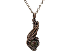 Load image into Gallery viewer, Custom Gemstone Wire-Wrapped Pendant, "Comet" Model - Bronze Necklace Jewelry