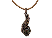 Load image into Gallery viewer, Custom Gemstone Wire-Wrapped Pendant, "Comet" Model - Bronze Necklace Jewelry
