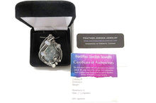 Load image into Gallery viewer, Mystical Celestite &amp; Rainbow Moonstone Wire-Wrapped Sterling Silver Pendant - Gemstone Jewelry