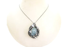 Load image into Gallery viewer, Mystical Celestite &amp; Rainbow Moonstone Wire-Wrapped Sterling Silver Pendant - Gemstone Jewelry