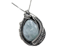 Load image into Gallery viewer, Mystical Celestite &amp; Rainbow Moonstone Wire-Wrapped Sterling Silver Pendant - Gemstone Jewelry