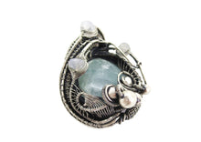 Load image into Gallery viewer, Mystical Celestite &amp; Rainbow Moonstone Wire-Wrapped Sterling Silver Pendant - Gemstone Jewelry