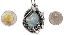 Load image into Gallery viewer, Mystical Celestite &amp; Rainbow Moonstone Wire-Wrapped Sterling Silver Pendant - Gemstone Jewelry
