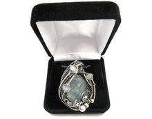 Load image into Gallery viewer, Mystical Celestite &amp; Rainbow Moonstone Wire-Wrapped Sterling Silver Pendant - Gemstone Jewelry