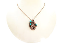 Load image into Gallery viewer, Copper Nugget Pendant Necklace, Wire-Wrapped in Copper with Turquoise