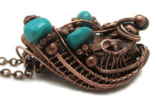 Load image into Gallery viewer, Copper Nugget Pendant Necklace, Wire-Wrapped in Copper with Turquoise