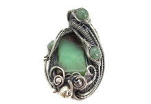 Load image into Gallery viewer, Australian Chrysoprase Wire-Wrapped Pendant in Sterling Silver with Aventurine