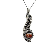 Load image into Gallery viewer, Custom Gemstone Wire-Wrapped Pendant in Sterling Silver; "Comet"