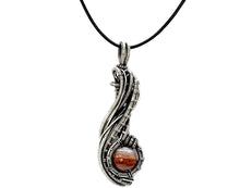 Load image into Gallery viewer, Custom Gemstone Wire-Wrapped Pendant in Sterling Silver; "Comet"