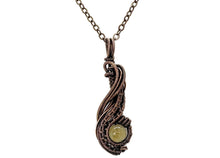 Load image into Gallery viewer, Custom Gemstone Wire-Wrapped Pendant, "Comet" Model - Bronze Necklace Jewelry