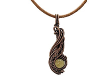Load image into Gallery viewer, Custom Gemstone Wire-Wrapped Pendant, "Comet" Model - Bronze Necklace Jewelry