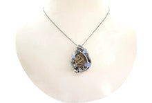 Load image into Gallery viewer, Desert Rose Pendant, Wire-Wrapped in Sterling Silver with Holley Blue Agate