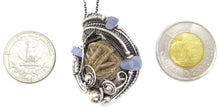 Load image into Gallery viewer, Desert Rose Pendant, Wire-Wrapped in Sterling Silver with Holley Blue Agate
