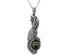 Load image into Gallery viewer, Custom Gemstone Wire-Wrapped Pendant in Sterling Silver; "Comet"