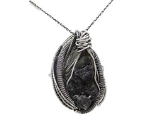 Load image into Gallery viewer, Gibbsite Druzy Pendant, Wire-Wrapped in Sterling Silver with Herkimer Diamonds