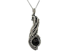 Load image into Gallery viewer, Custom Gemstone Wire-Wrapped Pendant in Sterling Silver; "Comet"
