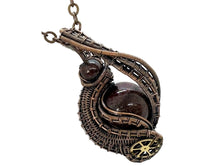 Load image into Gallery viewer, Custom Gemstone Steampunk Pendant, Wire-Wrapped in Bronze