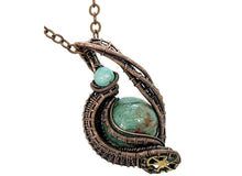Load image into Gallery viewer, Custom Gemstone Steampunk Pendant, Wire-Wrapped in Bronze
