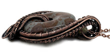 Load image into Gallery viewer, Handcrafted Orbicular Jasper Woven Donut Pendant with Labradorite Accent - Bronze Necklace