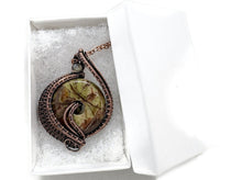 Load image into Gallery viewer, Handcrafted Sierra Jasper Woven Donut Pendant with Labradorite and Peridot Accents - Bronze Necklace