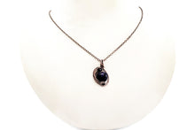 Load image into Gallery viewer, Amethyst Wire-Wrapped Bronze Pendant with Swarovski Crystal - Mini-Woven Circle Design