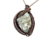 Load image into Gallery viewer, Rustic Hemimorphite Druzy Pendant: Wire-Wrapped with Green Chalcedony - Handcrafted Boho Statement Jewelry