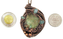 Load image into Gallery viewer, Rustic Hemimorphite Druzy Pendant: Wire-Wrapped with Green Chalcedony - Handcrafted Boho Statement Jewelry
