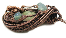 Load image into Gallery viewer, Rustic Hemimorphite Druzy Pendant: Wire-Wrapped with Green Chalcedony - Handcrafted Boho Statement Jewelry