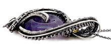 Load image into Gallery viewer, Amethyst Donut Pendant: Wire-Wrapped Sterling Silver Necklace with Citrine Accent - Heather Jordan Jewelry
