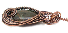 Load image into Gallery viewer, African Green Opal Wire-Wrapped Jewelry Set: Bronze Necklace &amp; Earrings with Swarovski Crystal Swish Design