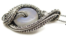 Load image into Gallery viewer, Rainbow Moonstone Donut Pendant: Wire-Wrapped Sterling Silver Necklace with Herkimer Diamond Accent - Bridal Fantasy Jewelry