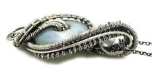 Load image into Gallery viewer, Handcrafted Amazonite Mini-Woven Donut Pendant with Rainbow Moonstone Accent - Sterling Silver Necklace