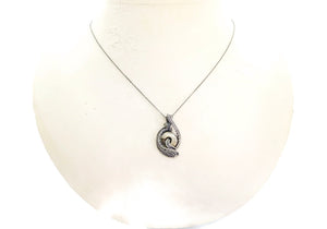 Handcrafted Agate Mini-Woven Donut Pendant with Labradorite Accent - Sterling Silver Necklace