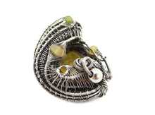Load image into Gallery viewer, Natural Baltic Amber Pendant: Gnat Inclusion &amp; Ethiopian Opals, Wire-Wrapped Sterling Silver Necklace