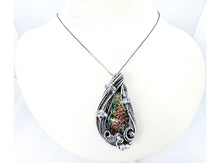 Load image into Gallery viewer, Multicolored Bismuth Crystal Pendant Necklace with Herkimer Diamonds in Sterling Silver