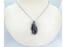 Load image into Gallery viewer, Twinned Vivianite Crystal Wire-Wrapped Pendant in Sterling Silver with Herkimer Diamonds
