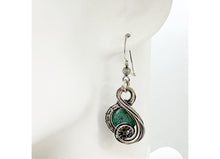 Load image into Gallery viewer, Custom Gemstone Sterling Silver Steampunk "Swish" Earrings