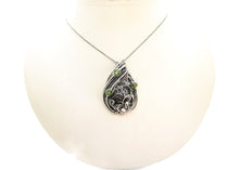 Load image into Gallery viewer, Campo del Cielo Meteorite Pendant, Wire-Wrapped in Sterling Silver with Peridot