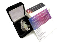 Load image into Gallery viewer, Raw Ethiopian Opal Pendant with Rainbow Moonstone, Gemstone Jewelry, Sterling Silver Wire Wrap